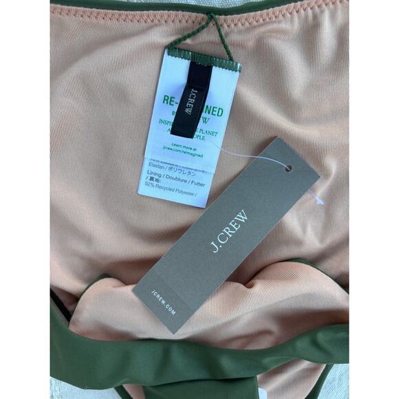 NWT J.Crew Curved-Waist Cheeky Bikini Bottom, Green, Sz S - Picture 3 of 5